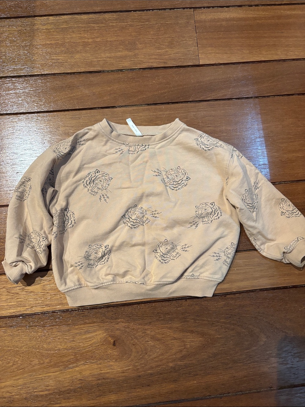 Rylee + Cru Neutral Tiger Print Kids Sweatshirt 18-24M